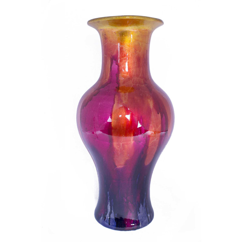 Red Barrel Studio® Jayah Purple 25'' Ceramic Floor Vase | Wayfair